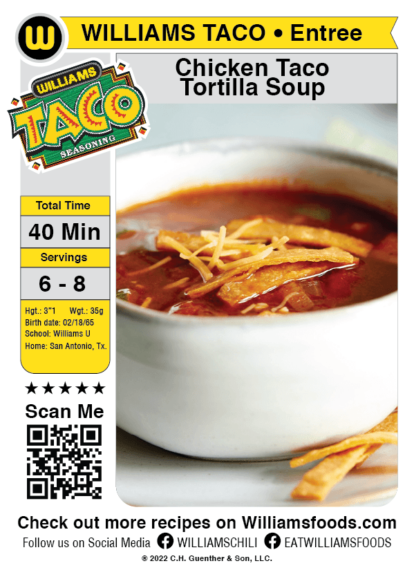 Williams All-Stars Taco trading card โ Beast Creative Agency โ back